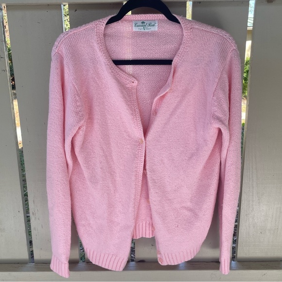 Pink Coconut Row Palm Beach Golf Knit Cardigan Sweater - Picture 1 of 3